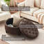 Repose-pieds capitonné avec rangement en simili cuir Dimitrika-681092010