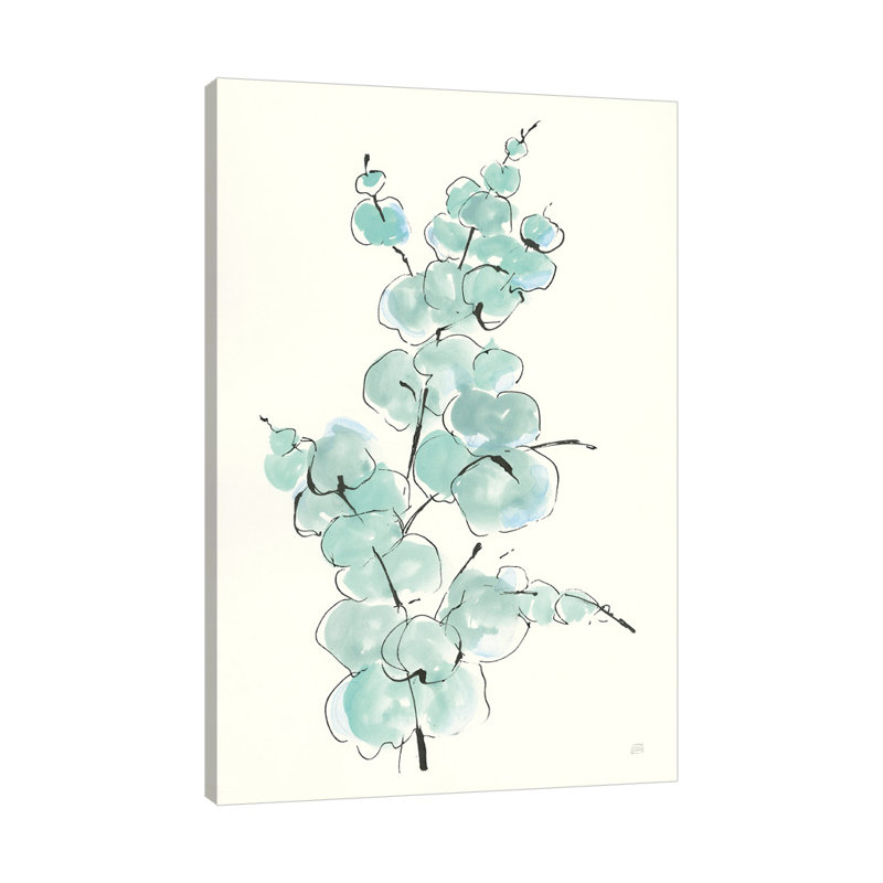 "Eucalyptus Branch IV", toile tendue par Chris Paschke, H 42 po x l 28 po x P 1,5 po