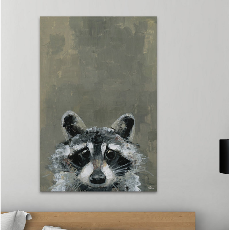 Look Raccoon by Julia Posokhova - Wrapped Canvas Painting, 30cm H x 20cm W x 3.81cm D