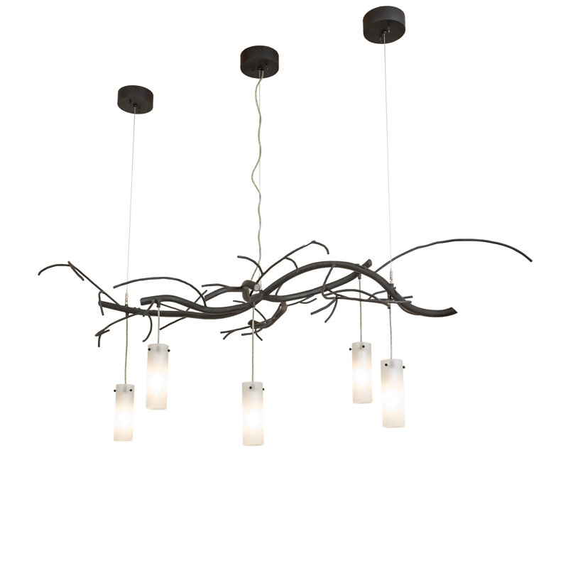 Lustre oblong 5 lumières 72 po Long Winter Solstice Cilindro