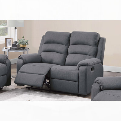 Motion Loveseat Vertical Tufting Plush Armrest Burlap Upholstered Loveseat Primary Living Room Furniture 1pc
