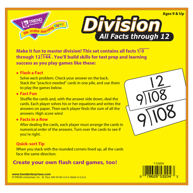 Cartes flash toutes les faits 0-12