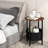  2 Pcs Round End Table With Felt Storage Basket Sturdy Metal Frame For Bedroom