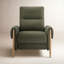 Fauteuil inclinable rembourré Michelle avec pieds en bois massif et accoudoirs rembourrés Michelle-119783490