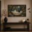 Art mural sur toile Halloween fantôme blanc et chat noir dans une baignoire au clair de lune-983277591