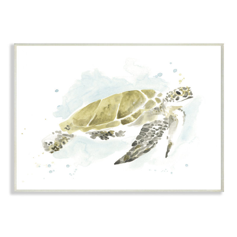 «Sea Turtle Ocean Beach Animal», reproduction d'art, H 10 po x l 15 po x P 0,5 po, Plaque murale