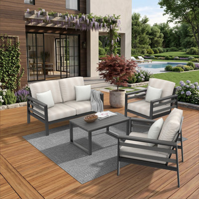 Ensemble de conversation avec causeuse 4 pièces Suren avec coussins Sunbrella® Suren