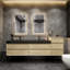 Meuble-lavabo double mural 78,5 po avec plateau en métal Kayleena-2005173507