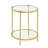 Carolina Round Glass End Table with Metal Shelf-668595462
