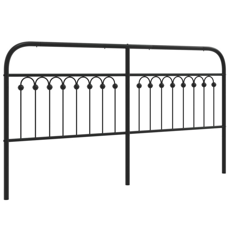 Vidaxl Metal Replace Headboard Black 180 Cm, Black, 100cm H x 187cm W x 3cm D
