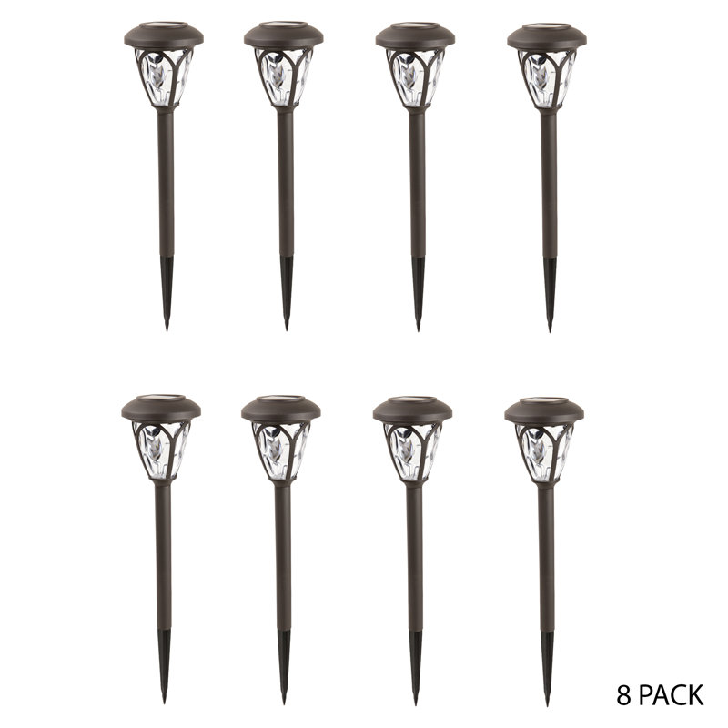 Brown Solar Powered Integrated LED Metal Pathway Light Pack