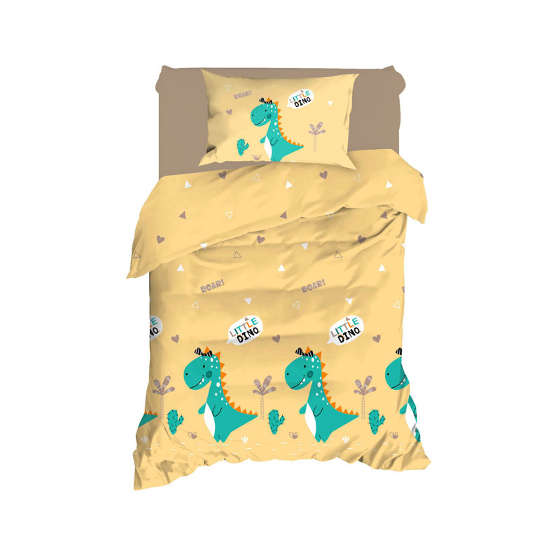 Ensemble de housse de couette 100% coton jaune / vert Jaylon, Housse de couette 63 "x 87" + 1 taie d'oreiller st