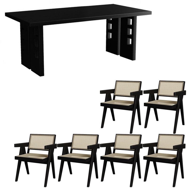 Ensemble de table à manger en bois massif de style français, H 29,5 po x L 70,8 po x l 31,4 po