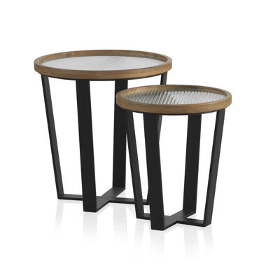 Coss Tray Top Cross Legs Nesting Tables
