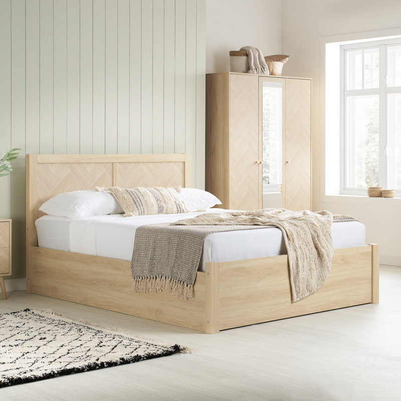  Mardell Ottoman Storage Bed, Double (4'6), Oak