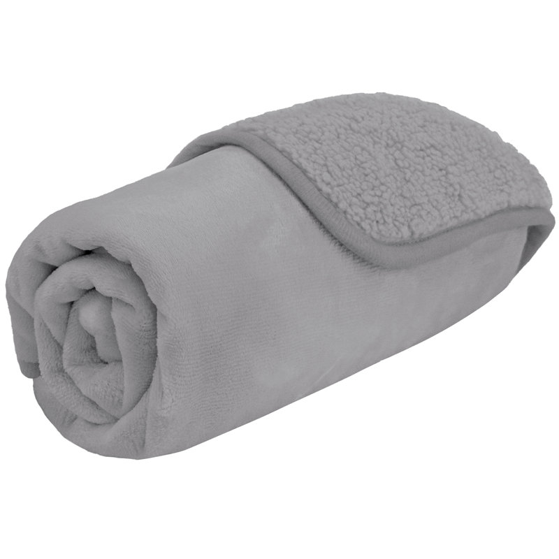 Small Light Gray Waterproof Sherpa Fleece Pet Blanket