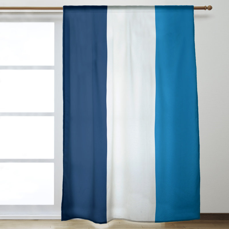 Mississippi Rebellion Sateen Room Darkening Curtain Single Panel, Navy/Silver/Blue