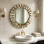 Montz Wood Round Wall Mirror-1570520899