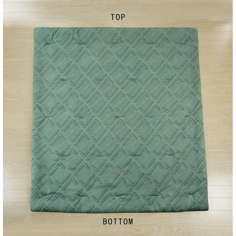 Debroah Green Clip Jacquard Geometric Full Comforter Set