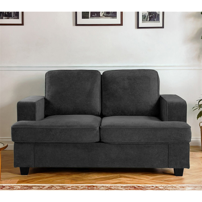 Causeuse moderne en velours, Noir