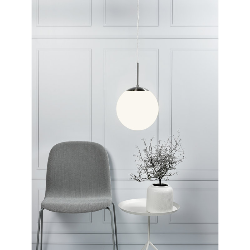 Cafe 1 - Light Chrome Sphere Pendant, 44cm H x 30cm W x 30cm D