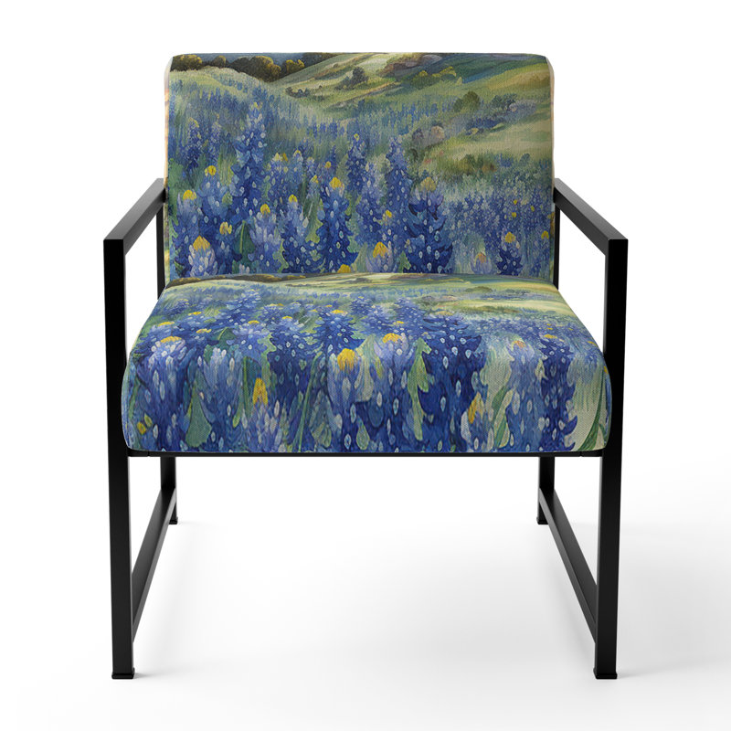 Chaise d'appoint rembourrée Blue Bonnets Sunset, Noir