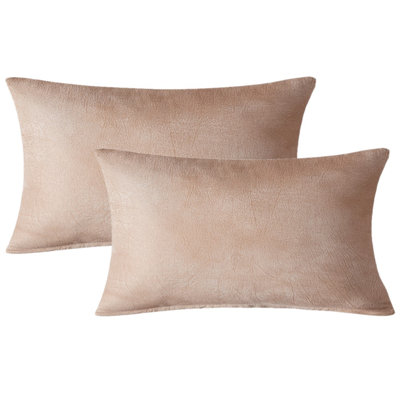 Faux Leather Reversible Pillow Cover