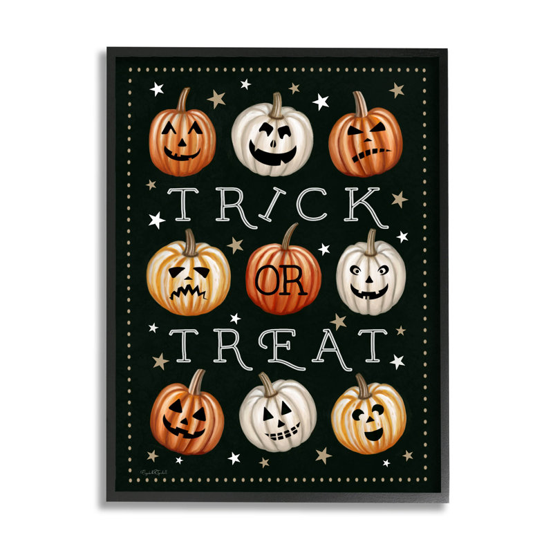 «Trick or sort Jack-O-Lanterns», art de la giclée encadrée par Elizabeth Tyndall, H 14 po x l 11 po x P 1,5 po