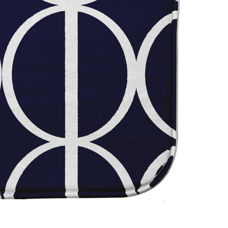 Tapis de bain ovale Go Round Lemmon, Bleu marine, l 24 po x L 36 po