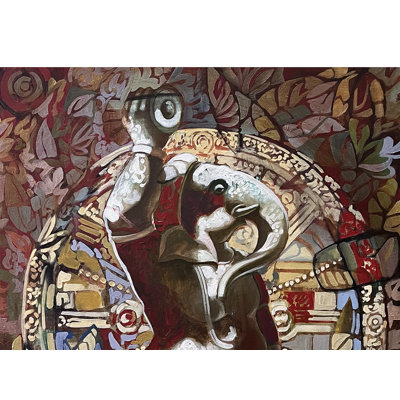 Ganesha dansant | Mk Goyal | Technique mixte sur toile