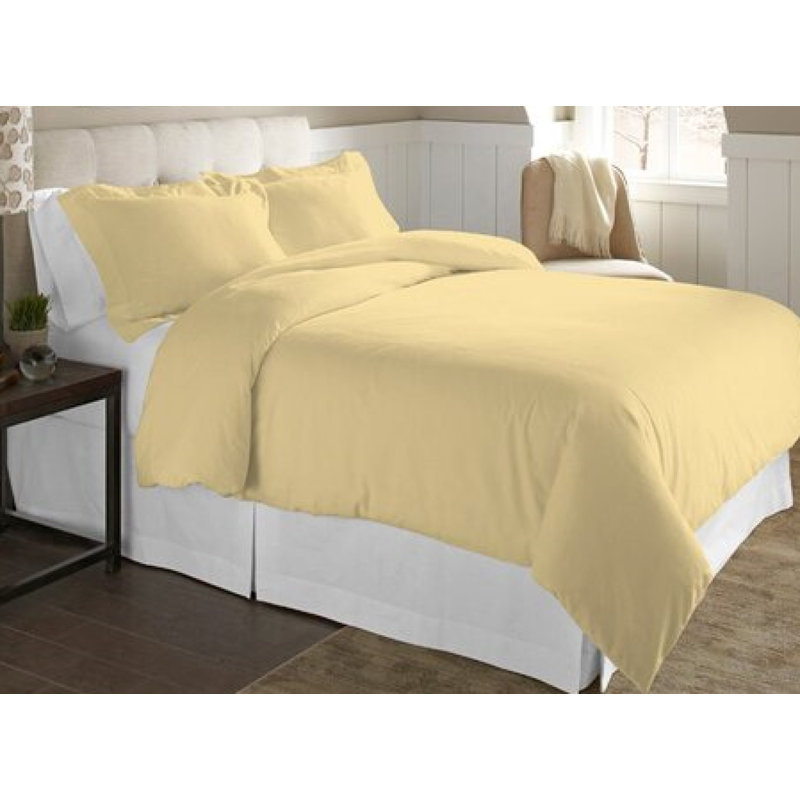 Modern & Contemporary Flannel Duvet Cover, Straw, Twin/Twin XL