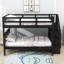 Lit superposé double au dessus d'un lit double avec tablettes Kemper par Viv + Rae ™-1672942615