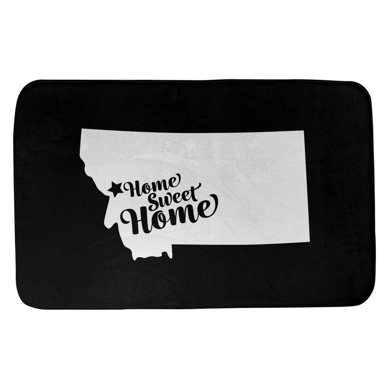 Rectangle Foam Microfiber Non-Slip Does Not Apply Bath Rug, 17" W x 21" L, Red, Home Sweet Montana
