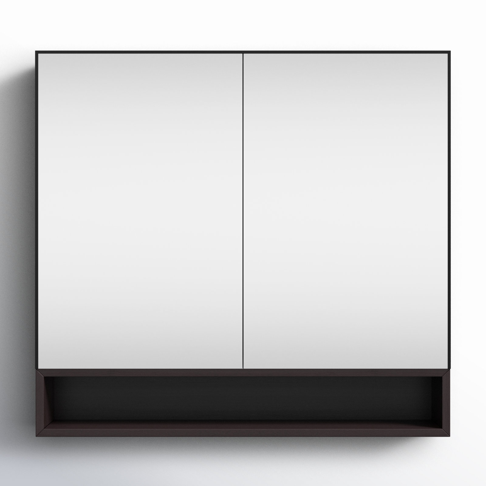 Tito Medicine Cabinet 36-Inch, Matte Black/Dark Walnut