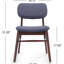 Chaises de salle à manger rembourrées 2 pièces Mid Century en noyer et gris anthracite, pieds évasés, assemblage facile, chaises idéales pour les espaces de vie, + structure, look rétro chic, plusieurs pièces adaptées