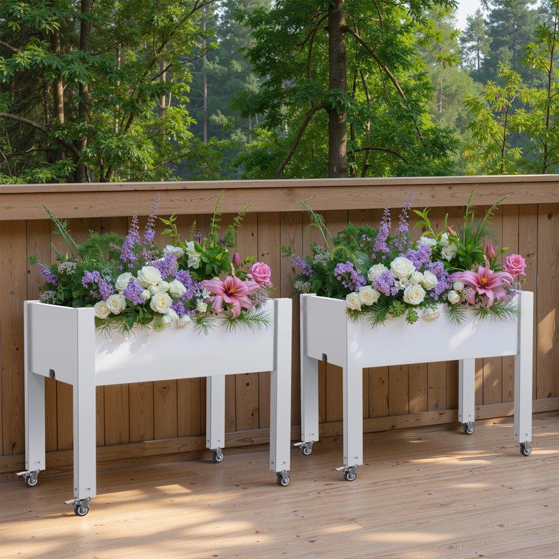 Lit de jardin surélevé extérieur / intérieur / décoratif avec roulettes, 1