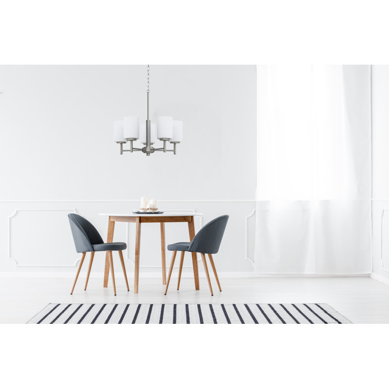 Lustre cylindrique à cinq lumières avec abat-jour