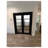 Solid French Double Doors Frosted Glass Quadro 4002 Matte Black Wood Solid Panel Frame Trims Closet Bedroom Sturdy Doors 48" x 80" (2* 24x80)-55746288-55746279