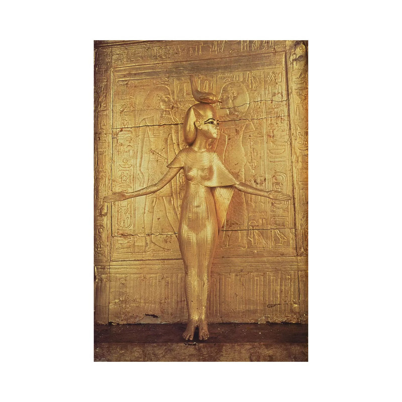 The Goddess Selket On The Canopic Shrine, From The Tomb Of Tutankhamun New Kingdom by Egyptian 18th Dynasty - Wrapped Canvas Gallery-Wrapped Canvas Giclée