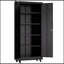 Armoire de rangement en métal avec roulettes, serrure et 4 tablettes réglables