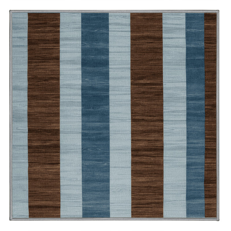Machine Washable Checkered Grey Area Rug, Square 7'