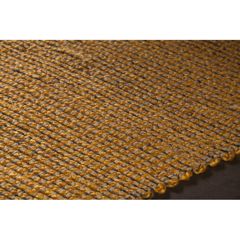 Zola Hand Loomed Modern Area Rug in Orange/Charcoal, Rectangle 5' x 7'6"