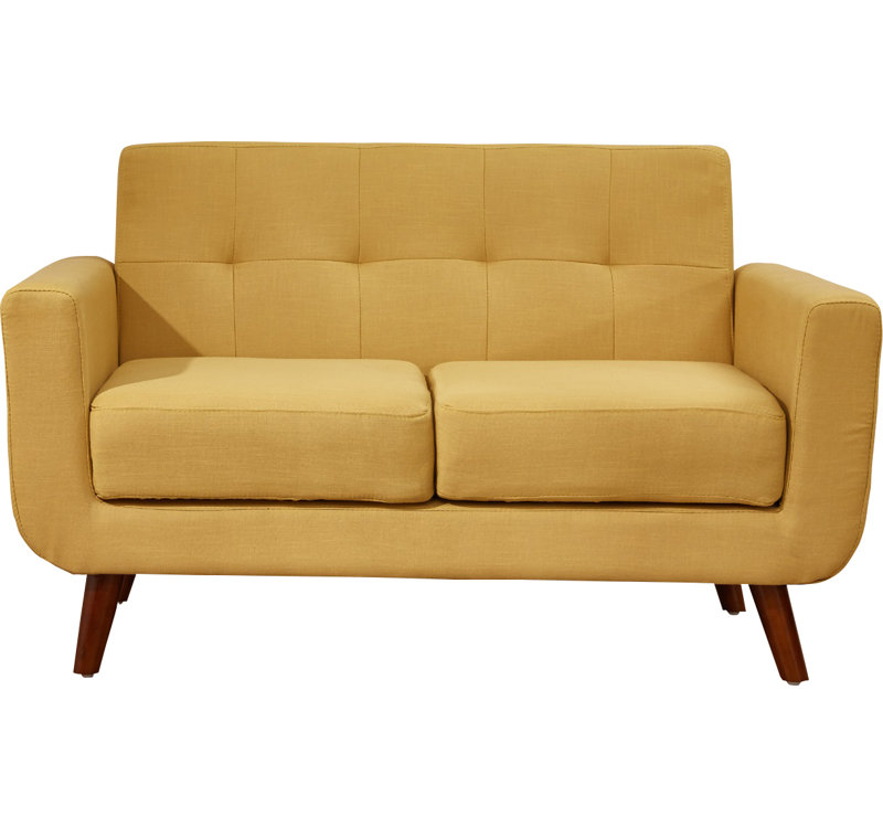 Esmai Upholstered 51'' Loveseat, Naples Yellow Linen