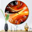 Horloge murale orange abstraite et chaleureuse fractale IV-93380304