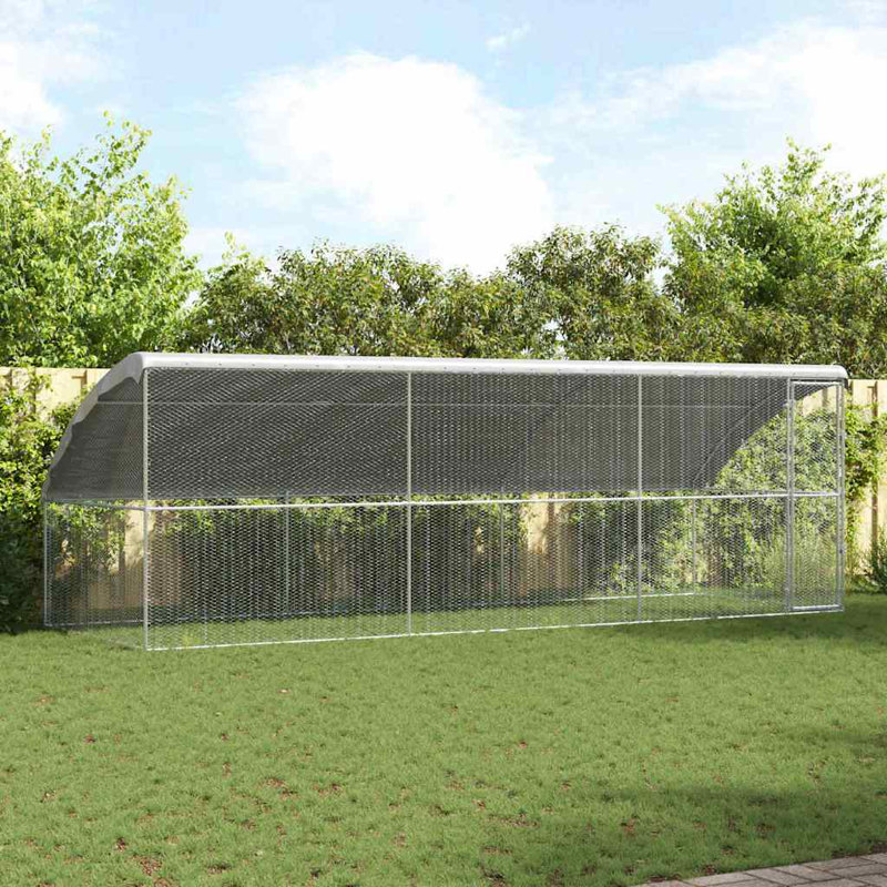 Cage à poulet vidaXL 3 pièces argent 236,22 po x 78,74 po x 78,15 po, H 78,1 po x l 236,2 po x P 78,7 po