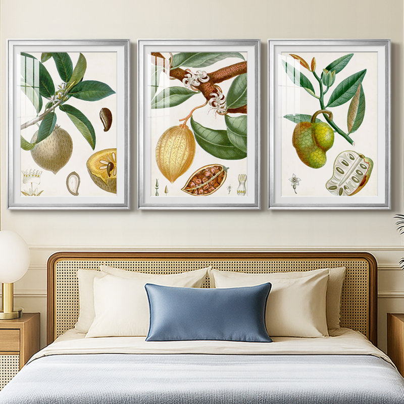 Turpin Tropical Fruit I - Impression personnalisée de qualité supérieure avec cadre mat - 3 pièces