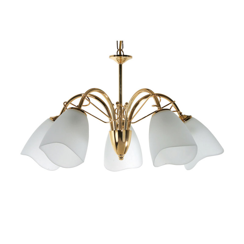 Alaina 5 - Light Shaded Chandelier, Brass