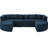 Blue - Combined 114.9" Modular Sectional, Curved Design, 24.4" Deep Seating, Pocket Springs And Supportive Throw Pillows Sectional Boneless, Seat Depth, High Density Foam Cushions-1325685156