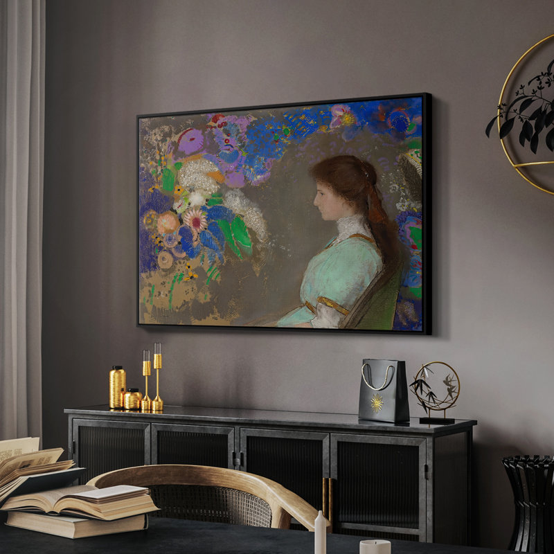 Portrait of Violette Heymann, 1910 - Odilon Redon, toile tendue avec châssis, 26 x 40, Doré