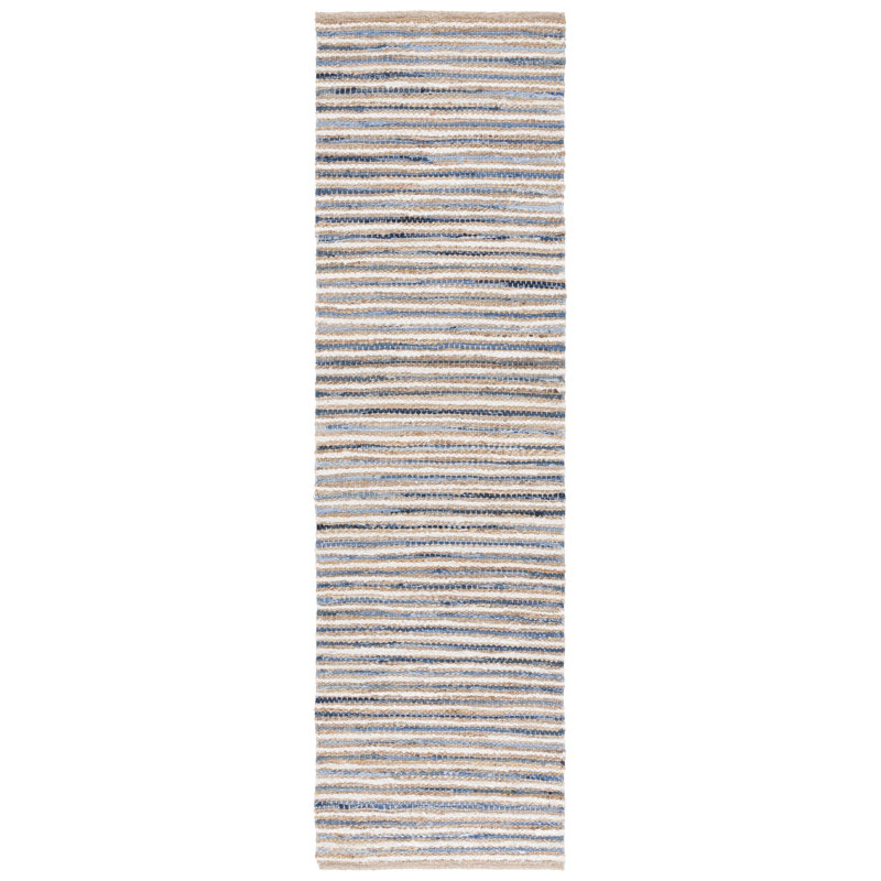 Tapis rayé en jute / toile / coton Karlen, Tapis de couloir 2 pi 3 po x 8 pi